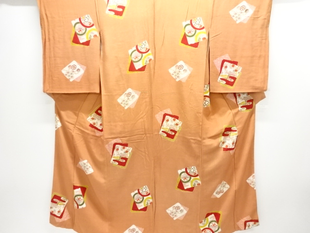 JAPANESE KIMONO / ANTIQUE KIMONO / SILK / KINSHA / FLOWER CLASSICAL PATTERN